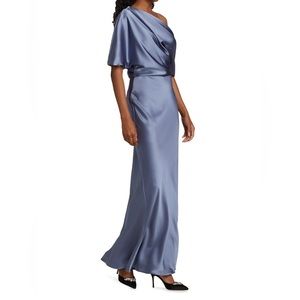 $495 Amsale Satin One-Shoulder Gown size 12.   Mother of the Groom / Bride Dress